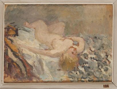 null Henri LEBASQUE (1865-1937)
Nu allongé
Huile sur papier marouflé sur toile, signé...