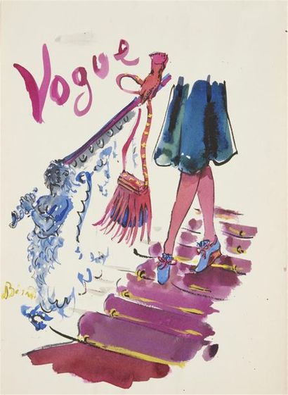 null Christian Jacques BERARD (1902-1949)
Projet de couverture pour Vogue (non retenu)
Gouache...