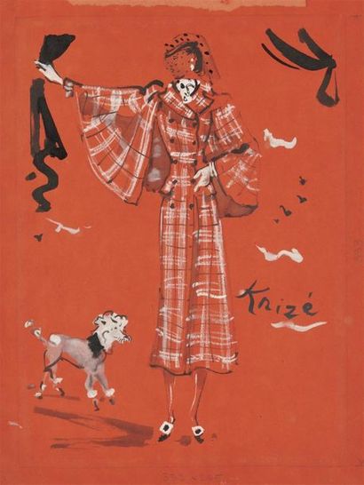 null Christian Jacques BERARD (1902-1949)
Elégante au manteau cape
Gouache sur papier...