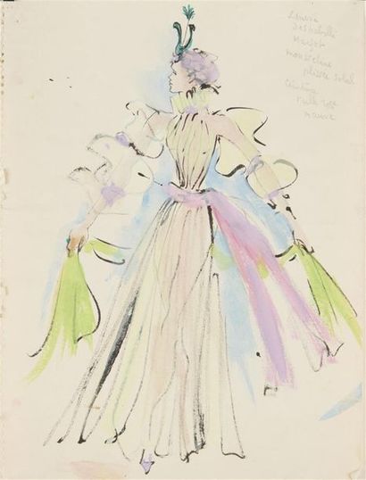 null Christian Jacques BERARD (1902-1949)
Femme à la robe en mousseline
Gouache sur...