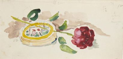 null Kees VAN DONGEN (1877-1968)
Camembert
Aquarelle originale exécutée pour le livre...