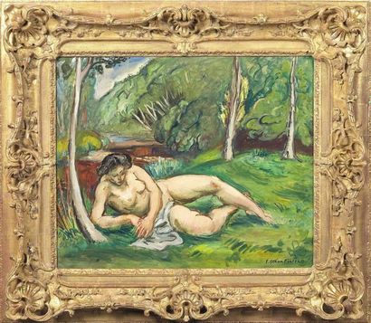 null EMILE OTHON FRIESZ (1879-1949)
Nu allongé dans un paysage
Huile sur toile, signée...