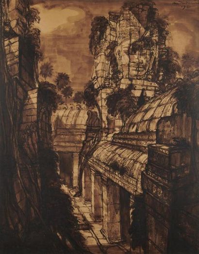 null André MAIRE (1898-1984)
Angkor
Encre et lavis d''encre sur papier, signé et...