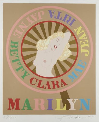 null Robert INDIANA (1928)
Marilyn
Estampe en couleurs, n°69/100, signée et datée...