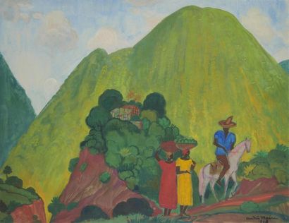 null André MAIRE (1898-1984)
Le Morne Vert, Martinique
Gouache sur papier signé et...