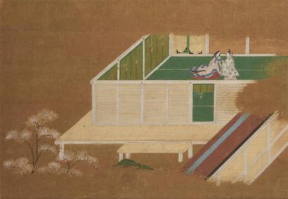 null JAPON, Ecole TOSA - Milieu Epoque EDO (1603 - 1868)
Suite de huit encres polychromes...
