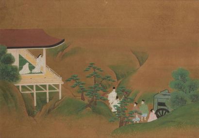null JAPON, Ecole TOSA - Milieu Epoque EDO (1603 - 1868)
Suite de huit encres polychromes...