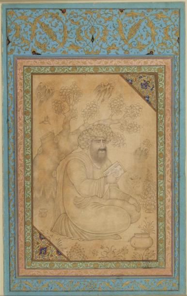 null MOLLAH assis dans un paysage, Iran style safavide, fin XIXe siècle
Dessin à...