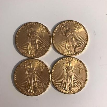 null 4 pièces 20 dollars américains or Gaudens 1927. 
