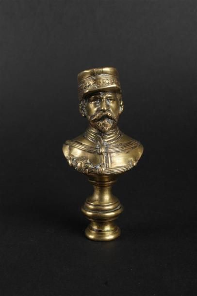 null Cachet à cire en bronze doré figurant le général Boulanger en buste, la matrice...