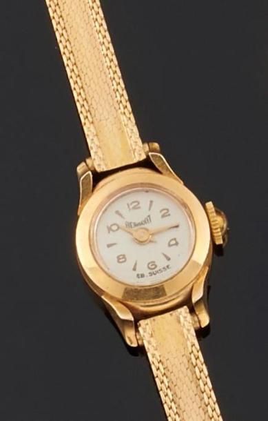 null DERMONT
Montre bracelet de dame en or jaune 750°/oo, la montre de forme ronde,...