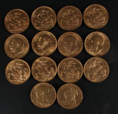null 14 pièces souverain en or. 