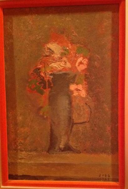 null JUDA ? - Bouquet de fleurs, huile sur toile, signée et datée 1949 en bas à droite....