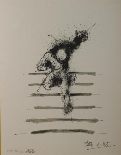 null Camilo OTERO (1932-2005)
Trois estampes en noir, justifiées et signées.
62 x...