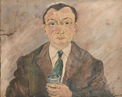 null Trude VON MOLO (1906-1989)
Portrait d'homme au verre
Huile sur toile, signée...
