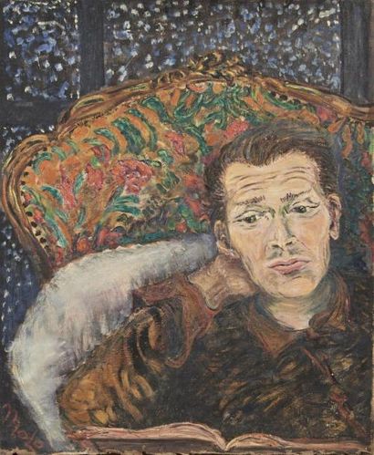null Trude VON MOLO (1906-1989)
Homme lisant dans un fauteuil
Huile sur toile, signée...
