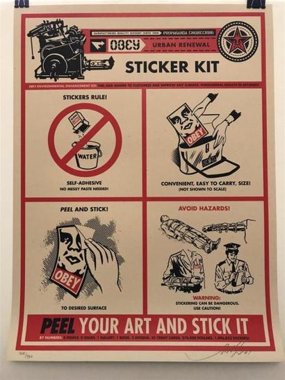 null Shepard FAIREY (1970)
Sticker Kit
Sérigraphie, signée en bas à droite et numérotée...