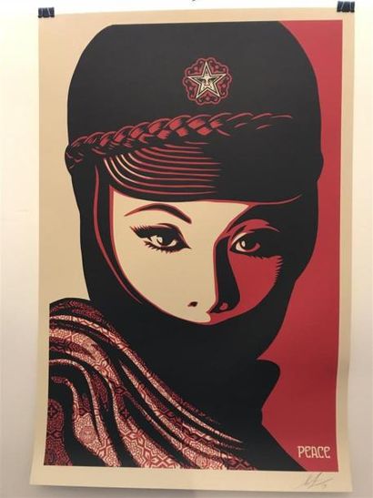 null Shepard FAIREY (1970)
Peace
Sérigraphie, signée et datée 17 en bas à droite.
91...