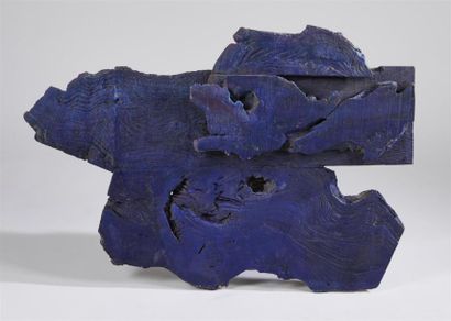 null VÉRONIQUE VERMEIL (1938-2017)
Panneau
Bois et pigments bleu. 
H. 70 cm - Larg....