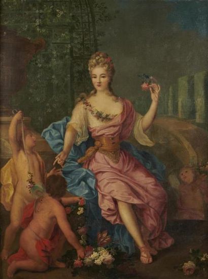null Ecole FRANCAISE vers 1740
Portrait de femme entourée d'Amours
Toile
125 x 92,5...