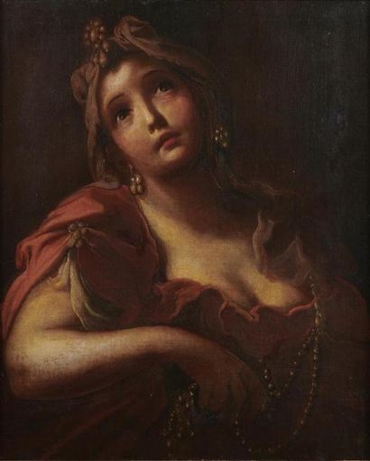 null Ecole BOLONAISE du XVIIIème siècle
Jeune femme au collier de perles
Toile
74,5...