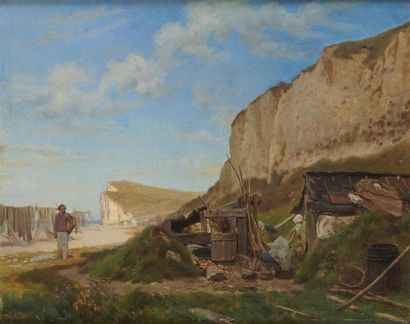null Auguste HADAMARD
(Metz 1823 - Paris 1886)
Paysage normand
Panneau
32,5 x 40...