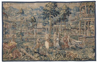 null BRUXELLES, Fin du XVIe - Début du XVIIe siècle 
Belle tapisserie en laine et...