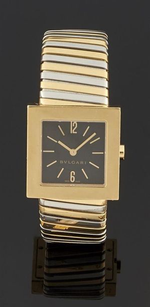 null BULGARI
Montre bracelet de dame en or jaune 750°/oo et acier, la montre de forme...