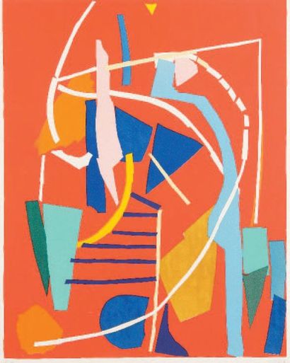 André LANSKOY (1902-1976) Composition Lithographie en couleurs, signée en bas à droite,...