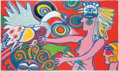 Corneille (Né en 1922) La Reine de Saba, 1996 Lithographie en couleurs signée et...