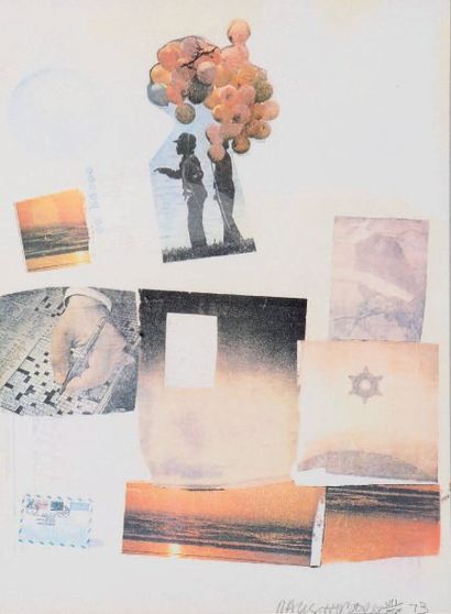 Robert RAUSCHENBERG (Né en 1925) Sans titre, 1973. Sérigraphie sur papier, signée,...