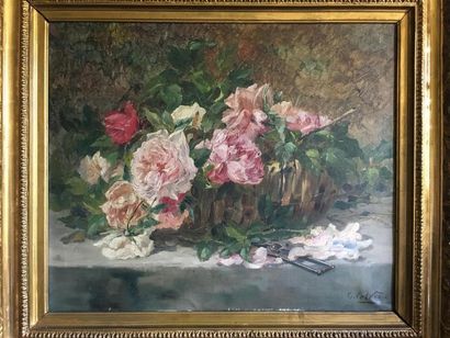 null Leon Georges CALVES (1848-1923)
Nature morte au bouquet de fleurs 
Huile sur...