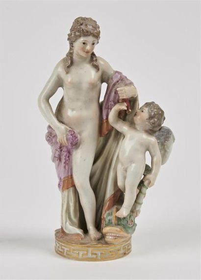 null Fürstenberg
Groupe à deux figures en porcelaine représentant Vénus et l'amour...