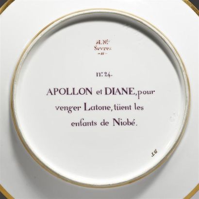 null SÈVRES
Assiette, projet pour le service olympique, en porcelaine dure à décor...