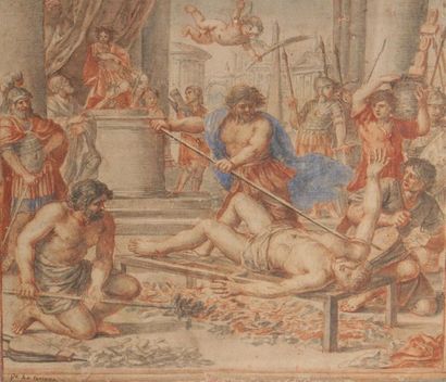 null Giacinto GIMIGNANI 
(Pistoia 1606 - Rome 1681)
Le martyre de Saint Laurent
Pierre...