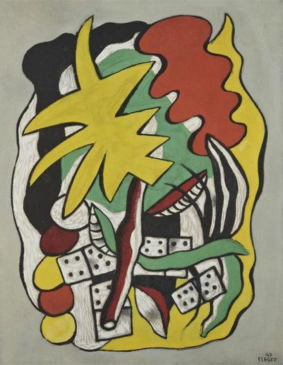 null Fernand LEGER (1881-1955) 
Nature morte aux dés
Lithographie signée et datée...