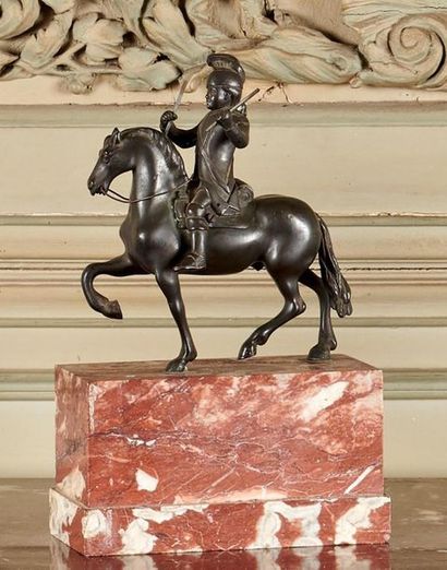 null Travail du XXème siècle
Epreuve en bronze à patine brune figurant un cavalier.
Sur...