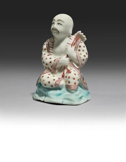 null VILLEROY
Statuette en porcelaine tendre représentant un Chinois assis sur une...