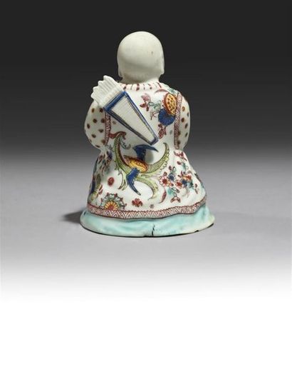 null VILLEROY
Statuette en porcelaine tendre représentant un Chinois assis sur une...