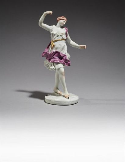 null DOCCIA
Statuette en porcelaine représentant une femme drapée à l'antique, debout,...