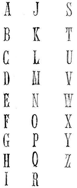 null Alphabet complet de 26 lettres 