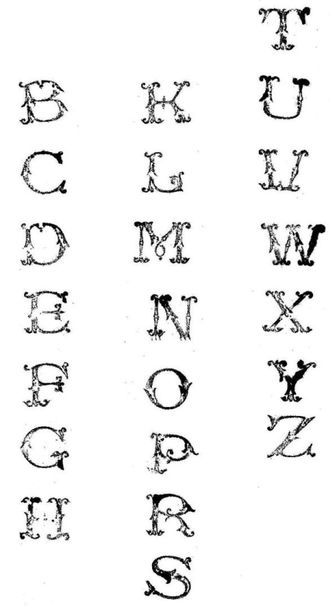 null Alphabet incomplet de 22 lettres 
Les lettres A, I et J sont manquantes