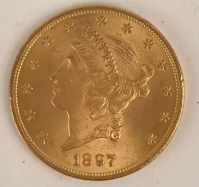 null * 20 dollars Liberty en or jaune 1897 