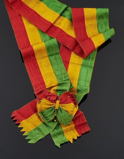 null Royaume d'Éthiopie - Ordre de l'Étoile d'Éthiopie, fondé en 1874, écharpe de...