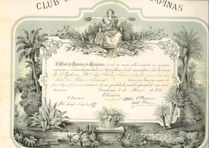 null Empire du Brésil - Ordre de la Rose, fondé en 1829, brevet de commandeur à en-tête...