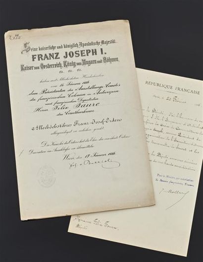 null Empire d'Autriche - Ordre de François-Joseph, fondé en 1848, brevet en partie...