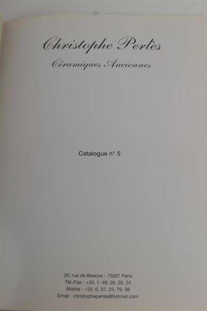 null CATALOGUE DE VENTE : 
Christofle Perlès, Céramiques anciennes, n°5.