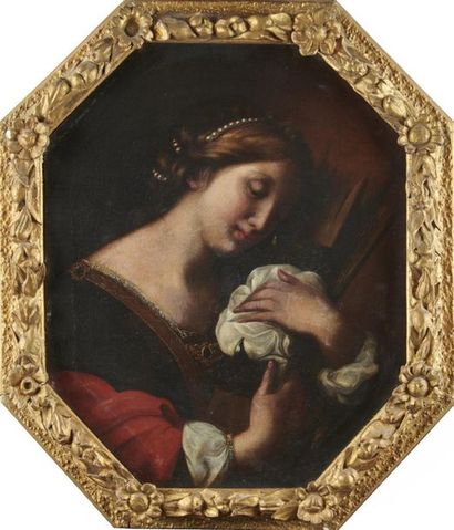 null Ecole florentine du XVIIe siècle, suiveur de Carlo Dolci 
Sainte Catherine
Toile...