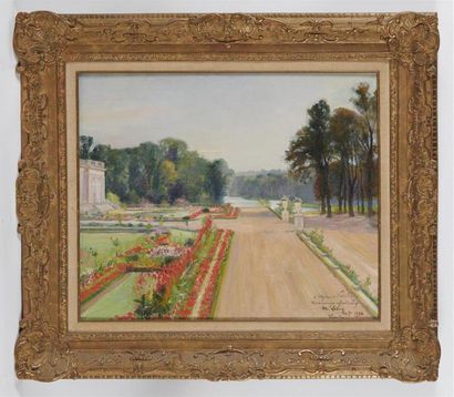 null Maurice LOBRE (1862-1951)
Vue des jardins du Château de Versailles
Huile sur...