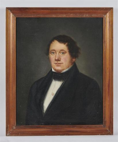 null ECOLE FRANÇAISE du XIXe siècle 
Portrait d'homme 
Huile sur toile
60 x 49 cm...
